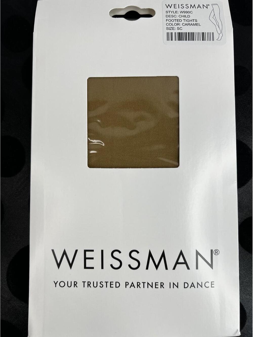NWT Weissman W990C Child Footed Dance Tights Caramel SC Small Child New In Pack